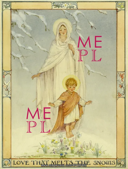 : The Christ child is watched over by the Virgin Mary : The Christ child is watched over by the Virgin Mary