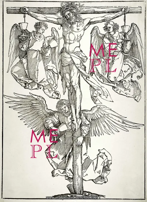 : Christ on the cross with three angels : Christ on the cross with three angels