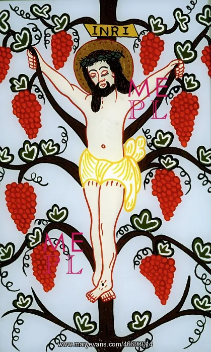 : Christ on the cross with grapes : Christ on the cross with grapes