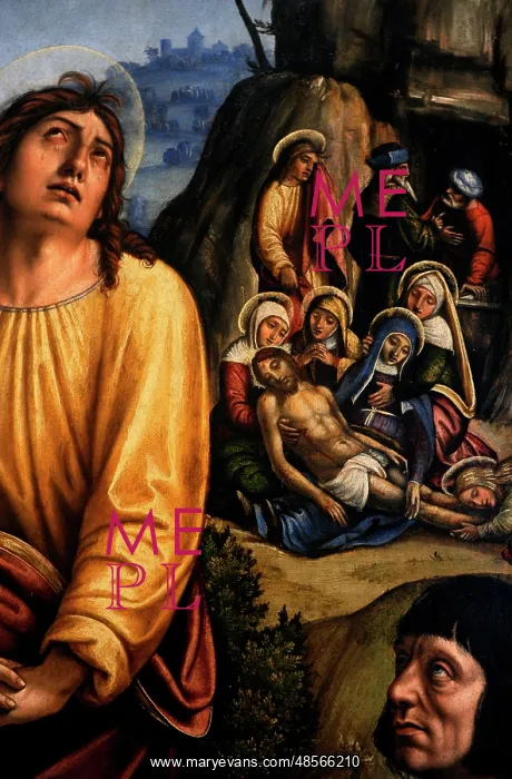 : Christ on the cross, the Three Marys on mourning by John and : Christ on the cross, the Three Marys on mourning by John and