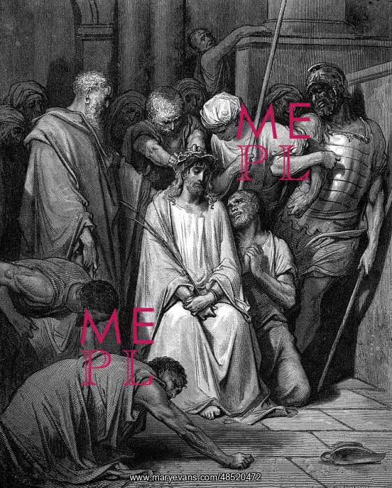 : Christ mocked and the Crown of Thorns placed on : Christ mocked and the Crown of Thorns placed on