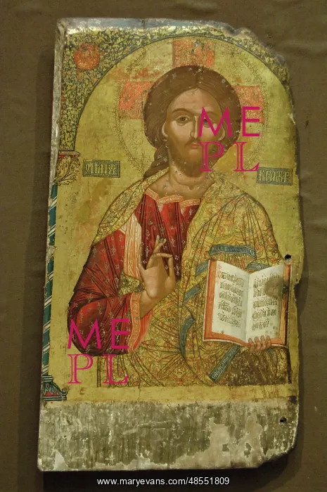 : Christ Pantocrator, by Onufer Qiprioti, 16th-17th century. O : Christ Pantocrator, by Onufer Qiprioti, 16th-17th century. O