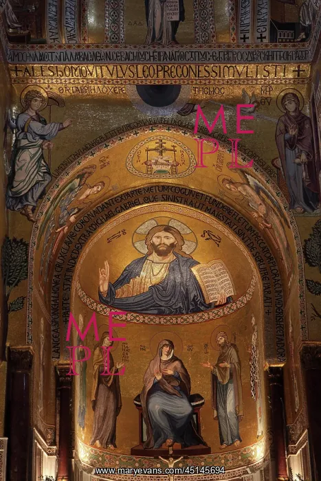 : Christ Pantocrator, Palatine Chapel, Palermo, Sicily, Italy : Christ Pantocrator, Palatine Chapel, Palermo, Sicily, Italy