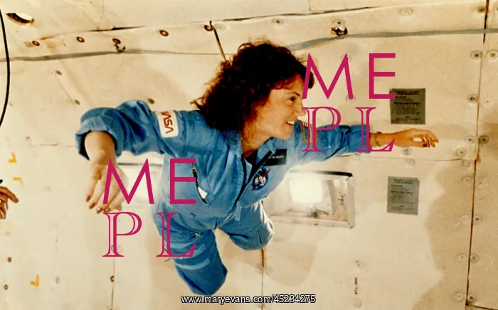 : Christa McAuliffe Experiences Weightlessness. ? : Christa McAuliffe Experiences Weightlessness. ?