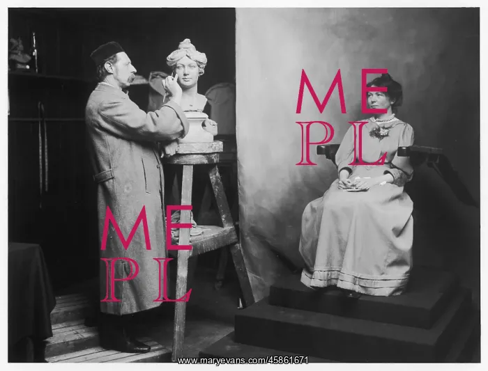 : Christabel Pankhurst models for Madame Tussauds : Christabel Pankhurst models for Madame Tussauds
