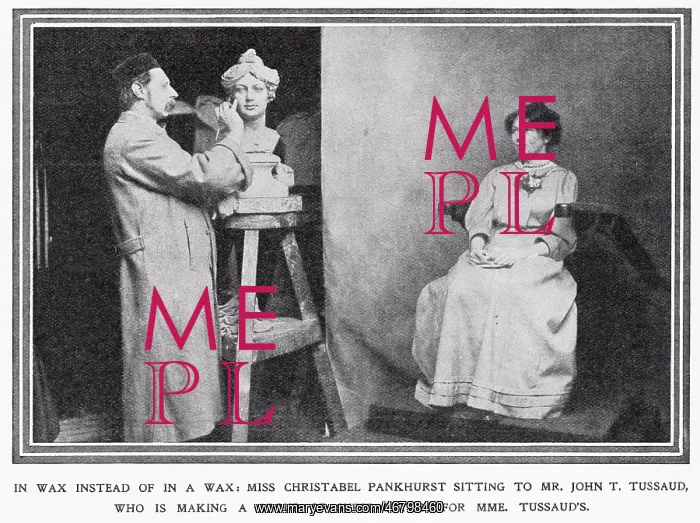 : Christabel Pankhurst models for Madame Tussauds : Christabel Pankhurst models for Madame Tussauds