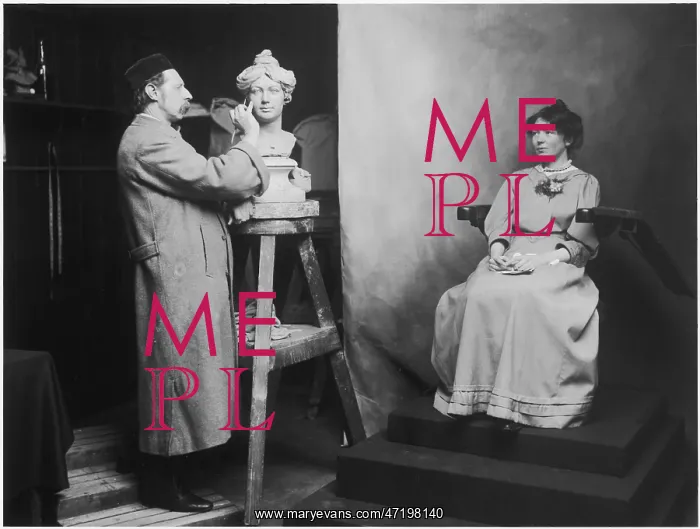 : Christabel Pankhurst models for Madame Tussauds : Christabel Pankhurst models for Madame Tussauds