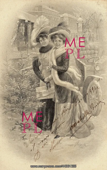 : Christmas. Portrait of two girls carrying Christmas present in a winter landscape : Christmas. Portrait of two girls carrying Christmas present in a winter landscape