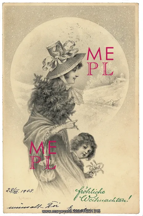 : Christmas. Portrait of a woman with an hat, carrying a fir-tree branch : Christmas. Portrait of a woman with an hat, carrying a fir-tree branch