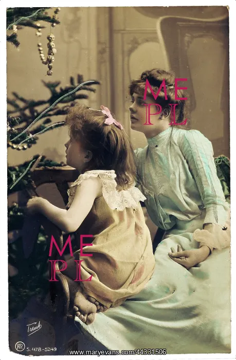 : Christmas. Portrait of a woman with a young little staring at the Christmas tree : Christmas. Portrait of a woman with a young little staring at the Christmas tree