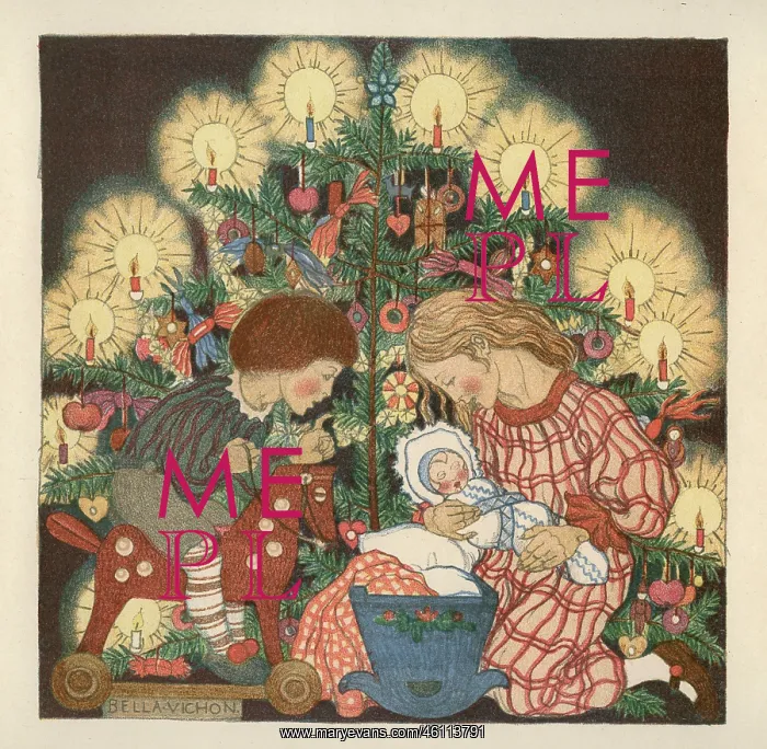  : Christmas tree [by Bella Vichon]. Color Lithograph from: Franz Cizek