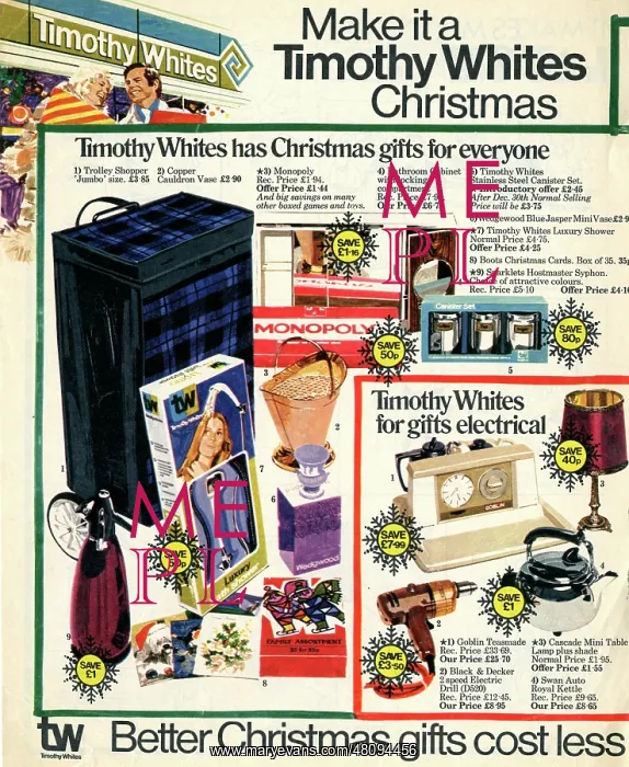 : Christmas advertisement for Timothy Whites : Christmas advertisement for Timothy Whites