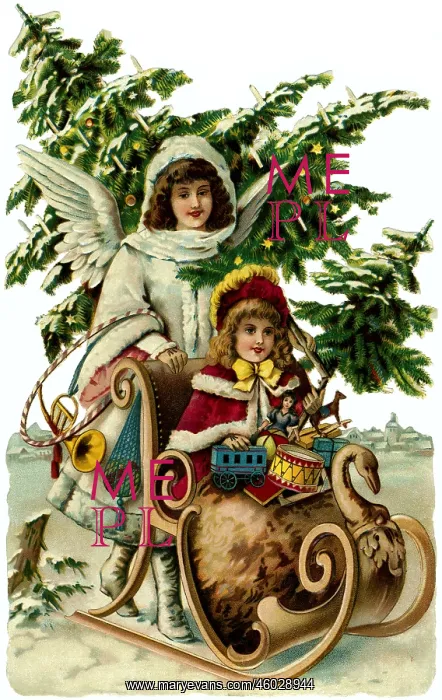 : Christmas, angel, scraps, lithograph, Germany : Christmas, angel, scraps, lithograph, Germany