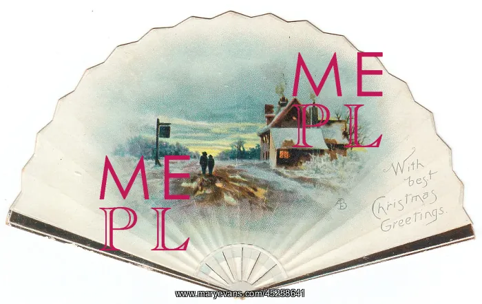 : Christmas card in the form of a fan : Christmas card in the form of a fan