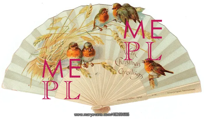 : Christmas card in the form of a fan : Christmas card in the form of a fan