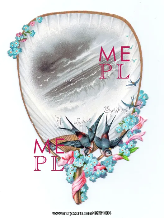 : Christmas card in the form of a fan : Christmas card in the form of a fan