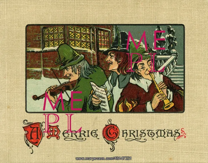  : Christmas card, Three minstrels