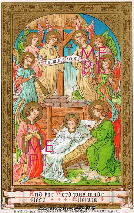 : Christmas card with nativity scene : Christmas card with nativity scene