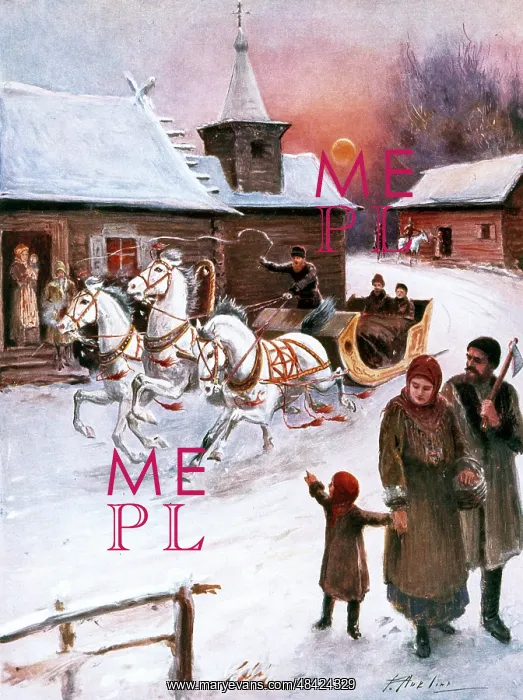  : Christmas card, Russian snow scene