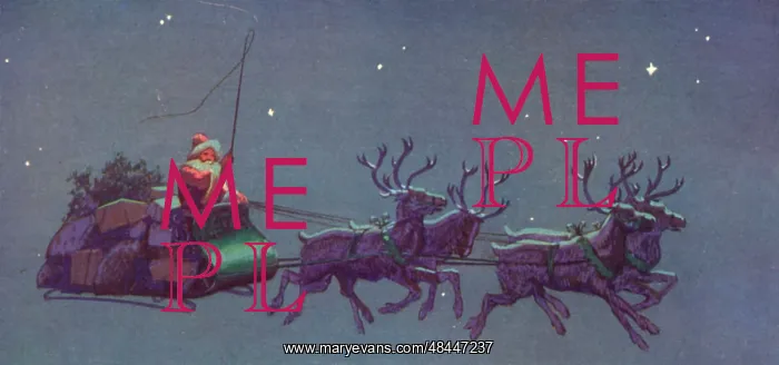  : Christmas card, Santa on his sleigh