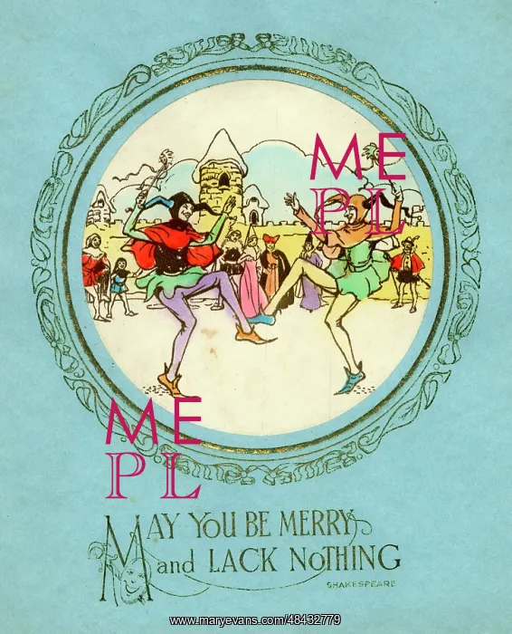 : Christmas card, Shakespearean jesters : Christmas card, Shakespearean jesters