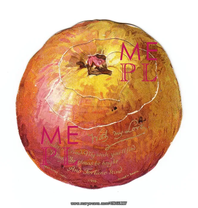: Christmas card in the shape of an apple : Christmas card in the shape of an apple