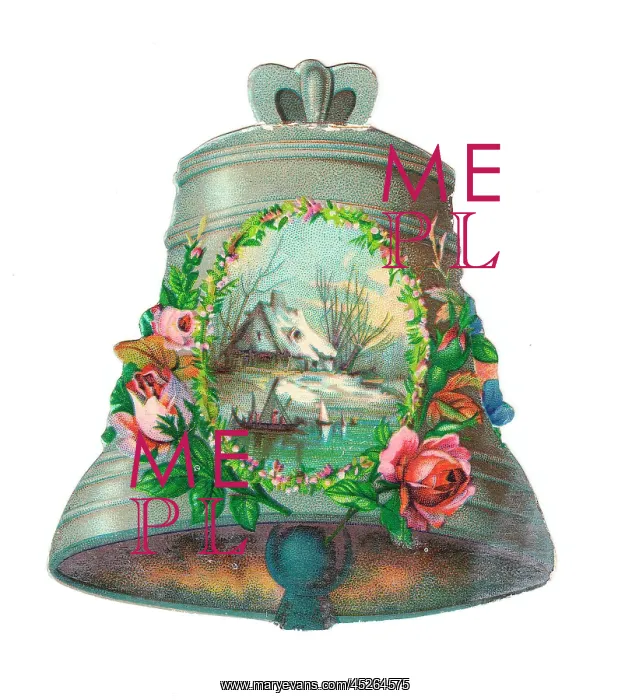 : Christmas card in the shape of a bell : Christmas card in the shape of a bell
