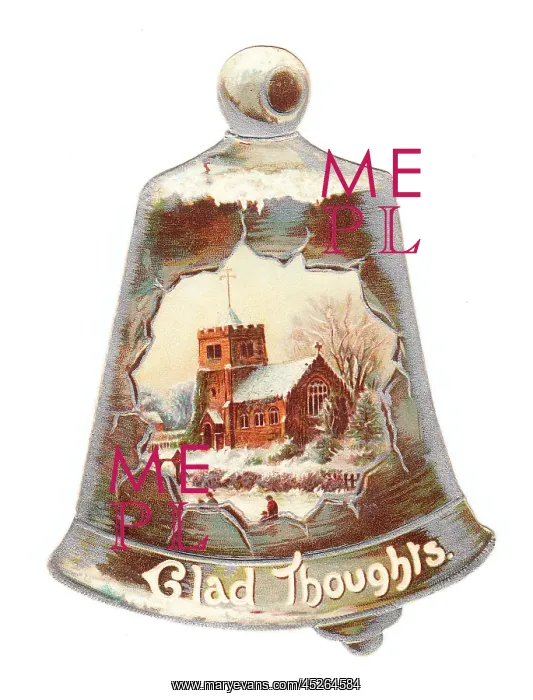 : Christmas card in the shape of a bell : Christmas card in the shape of a bell
