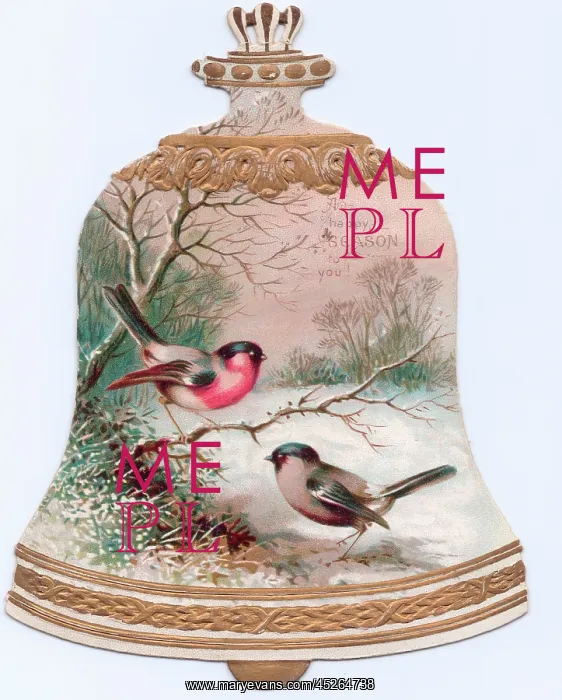 : Christmas card in the shape of a bell : Christmas card in the shape of a bell