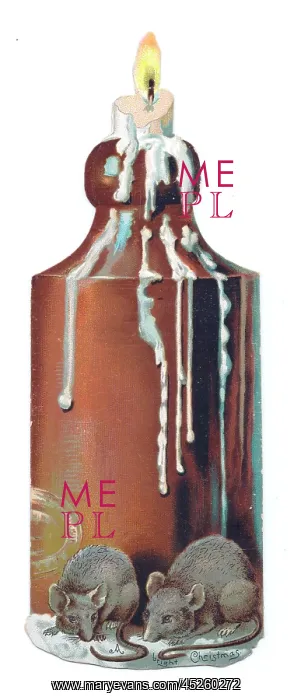 : Christmas card in the shape of a candle in a bottle : Christmas card in the shape of a candle in a bottle