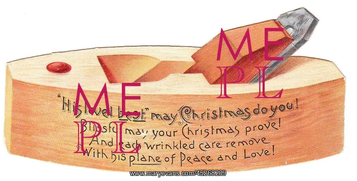 : Christmas card in the shape of a carpenter's plane : Christmas card in the shape of a carpenter's plane