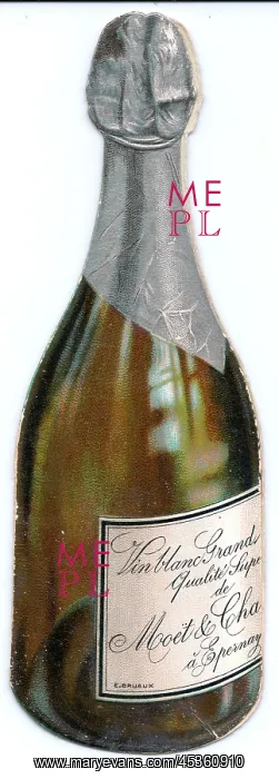 : Christmas card in the shape of a champagne bottle : Christmas card in the shape of a champagne bottle
