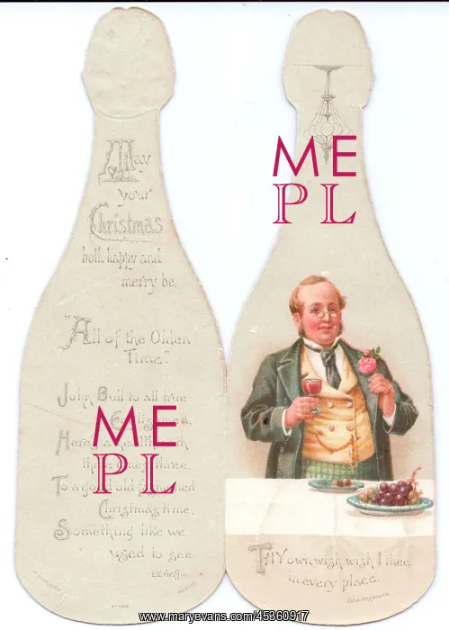 : Christmas card in the shape of a champagne bottle : Christmas card in the shape of a champagne bottle