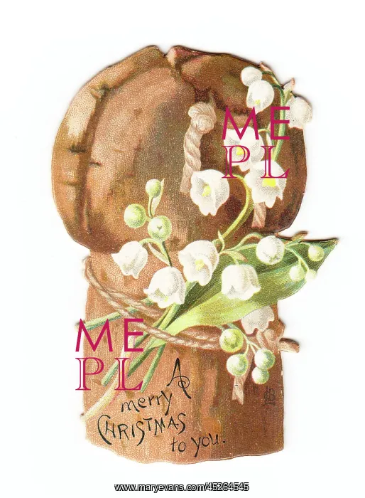 : Christmas card in the shape of a champagne cork : Christmas card in the shape of a champagne cork