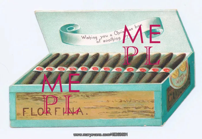  : Christmas card in the shape of a cigar box