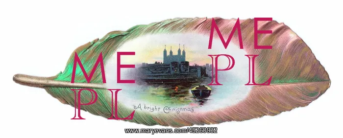 : Christmas card in the shape of a feather : Christmas card in the shape of a feather