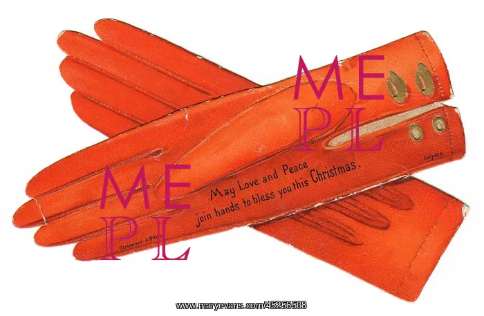: Christmas card in the shape of gloves : Christmas card in the shape of gloves
