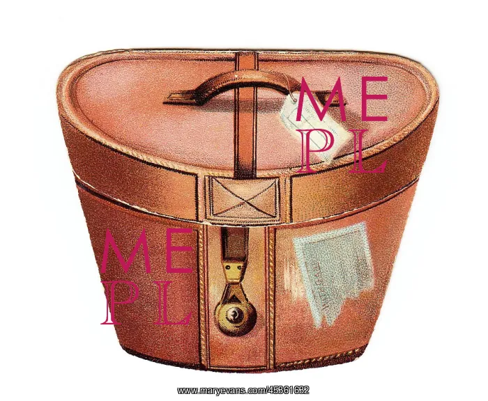  : Christmas card in the shape of a leather hatbox