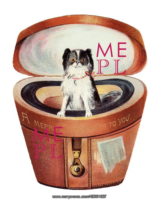 : Christmas card in the shape of a leather hatbox : Christmas card in the shape of a leather hatbox