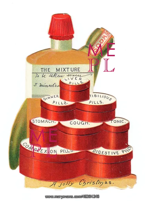 : Christmas card in the shape of medicines : Christmas card in the shape of medicines