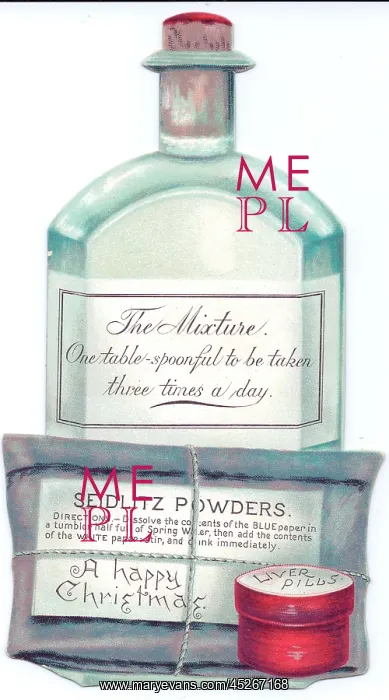 : Christmas card in the shape of medicines : Christmas card in the shape of medicines