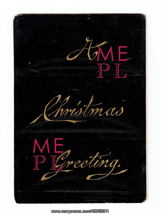 : Christmas card in the shape of a paintbox lid : Christmas card in the shape of a paintbox lid