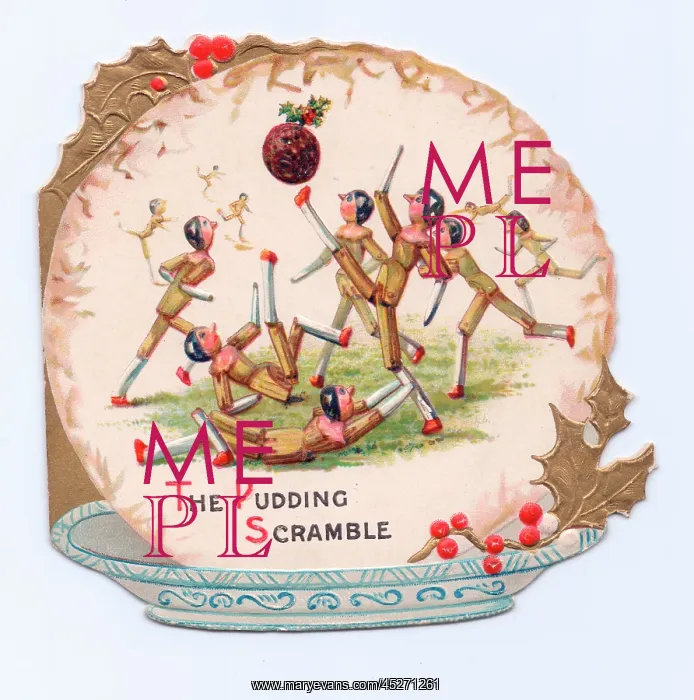 : Christmas card in the shape of a pudding : Christmas card in the shape of a pudding