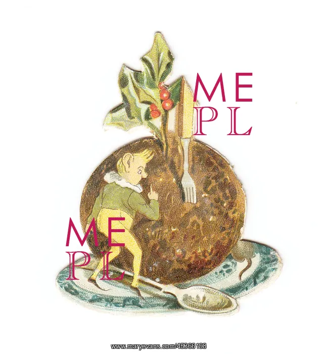 : Christmas card in the shape of a pudding : Christmas card in the shape of a pudding
