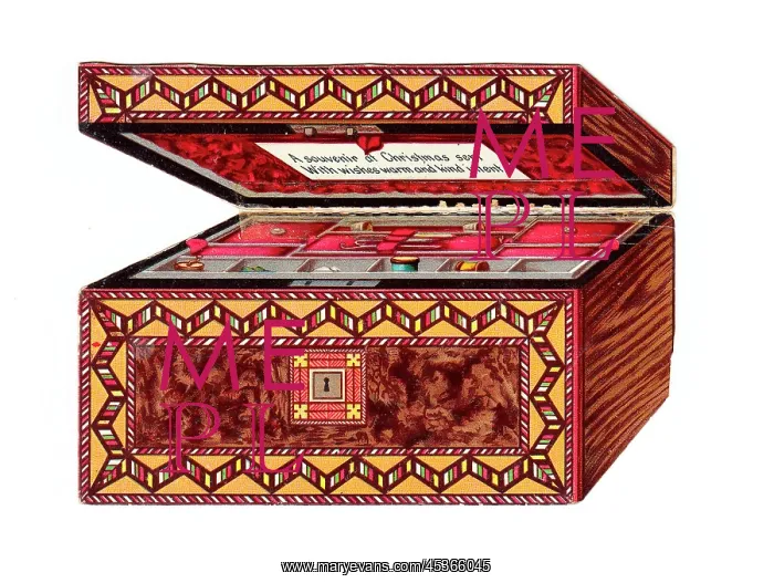 : Christmas card in the shape of a sewing box : Christmas card in the shape of a sewing box