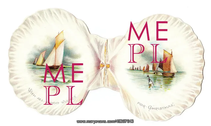  : Christmas card in the shape of a shell