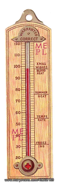 : Christmas card in the shape of a thermometer : Christmas card in the shape of a thermometer