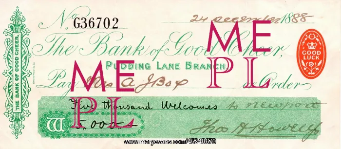 : Christmas cheque from the Bank of Good Cheer : Christmas cheque from the Bank of Good Cheer
