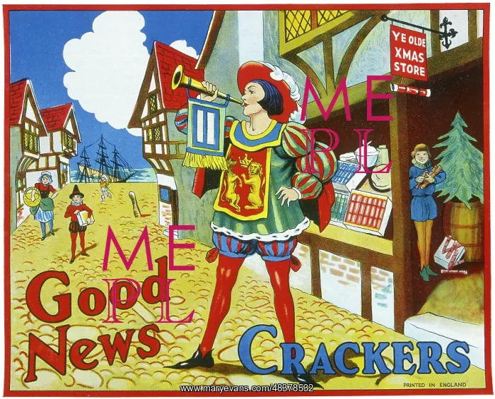 : Christmas Cracker box label : Christmas Cracker box label