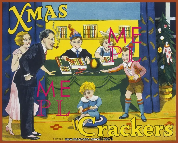 : Christmas Cracker box label : Christmas Cracker box label